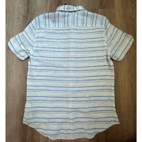 Ben Sherman|Linen Blend Button up SS Shirt|White/Blue|NWT|SZ M‎ - Picture 5 of 7